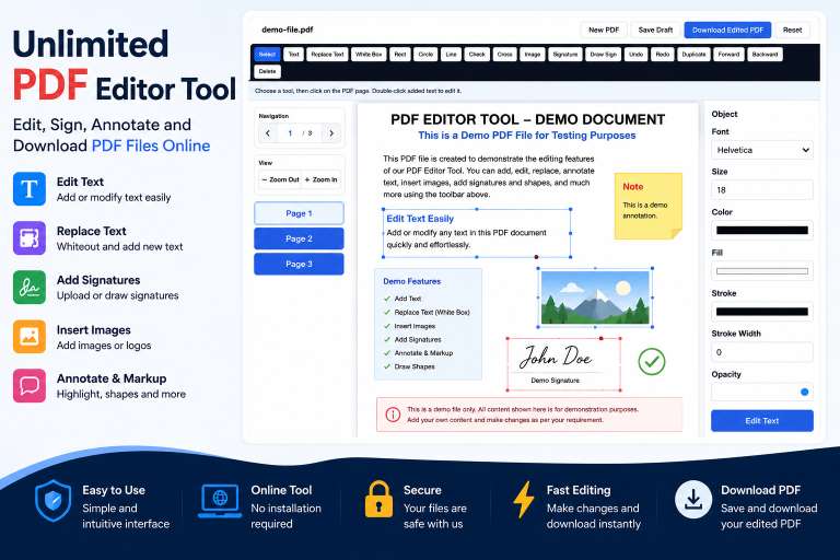 Unlimited PDF Editor Tool